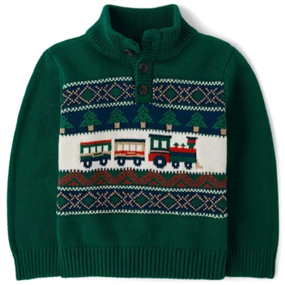 The Children's Place Green Train Sweater